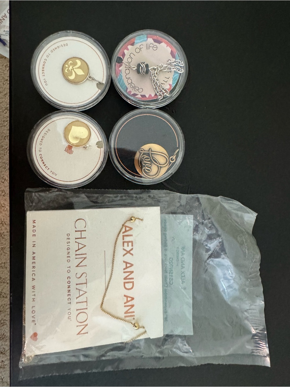 Alex and Ani charms and necklace